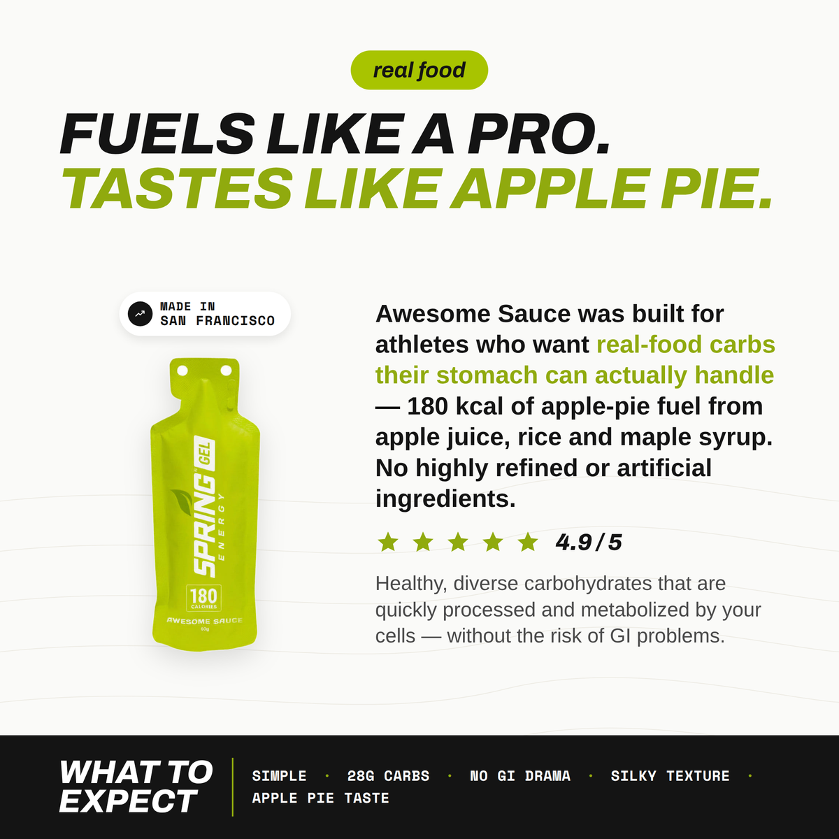 Spring Energy Awesome Sauce Gel (No Caffeine)