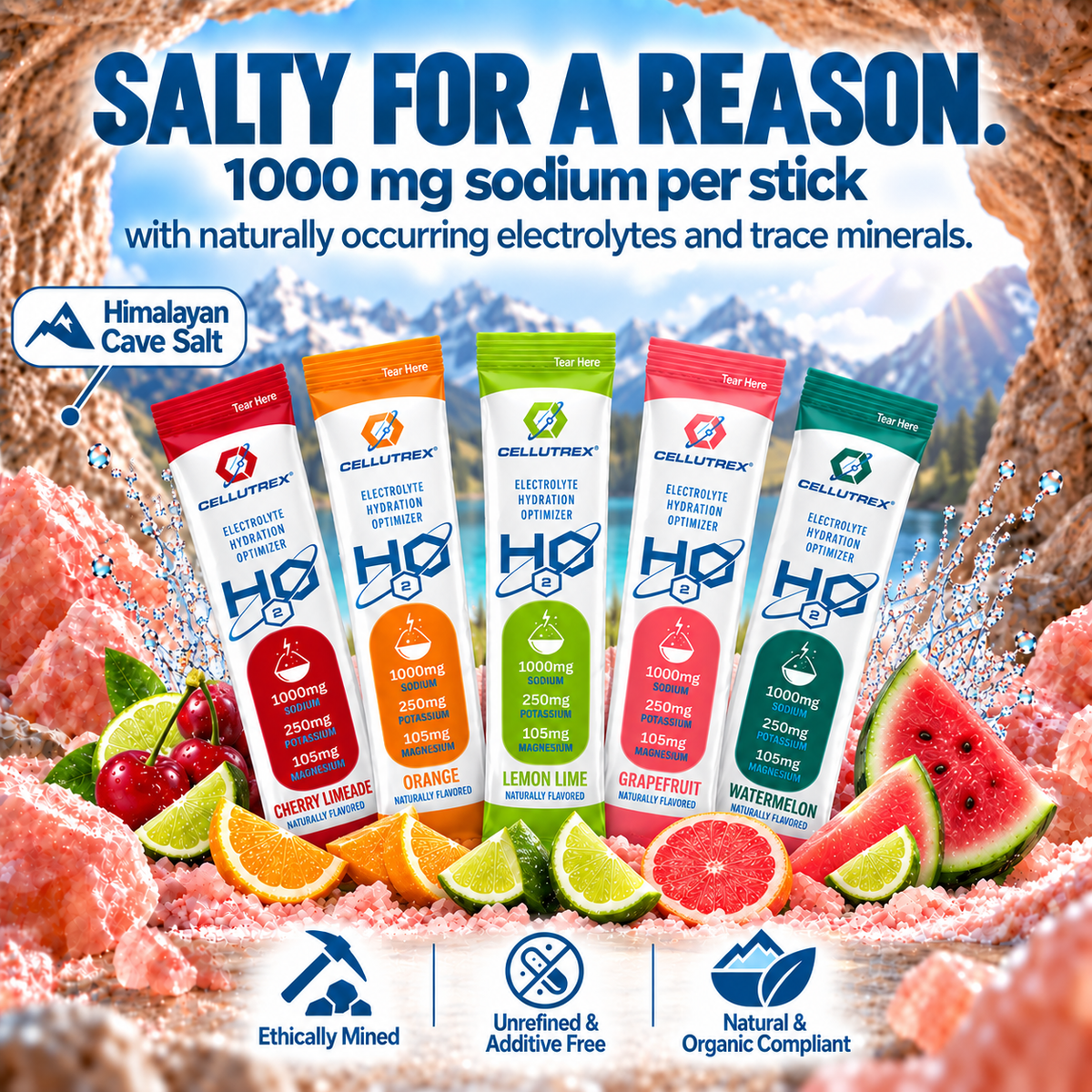 Cellutrex H2O Zero Sugar Electrolytes Variety Pack (20 Count)