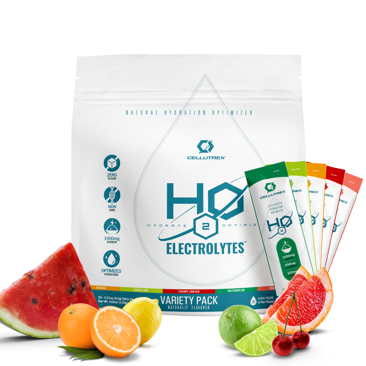 Cellutrex H2O Zero Sugar Electrolytes Variety Pack (20 Count)
