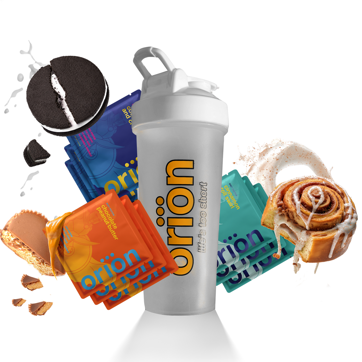 Orion Protein Sampler (9 Packs) + Shaker Bottle